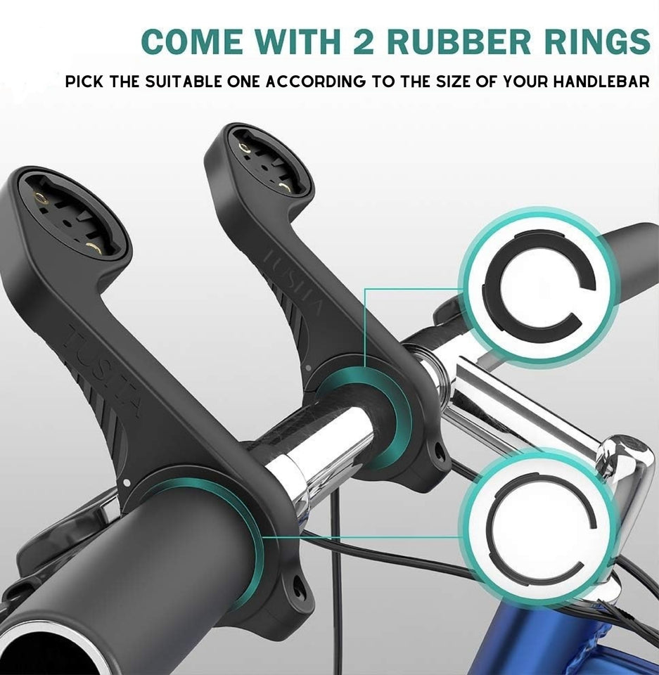 Out Front Mount Compatible with Garmin Bike GPS Computer - Light Holder Camera Bracket - Bicycle Combo Extended Mount Road MTB Accessories