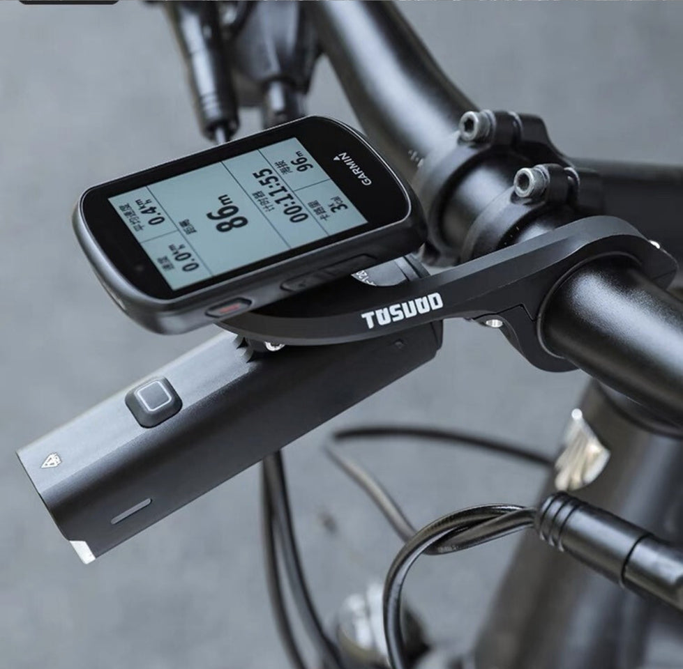 Out Front Mount Compatible with Garmin Bike GPS Computer - Light Holder Camera Bracket - Bicycle Combo Extended Mount Road MTB Accessories