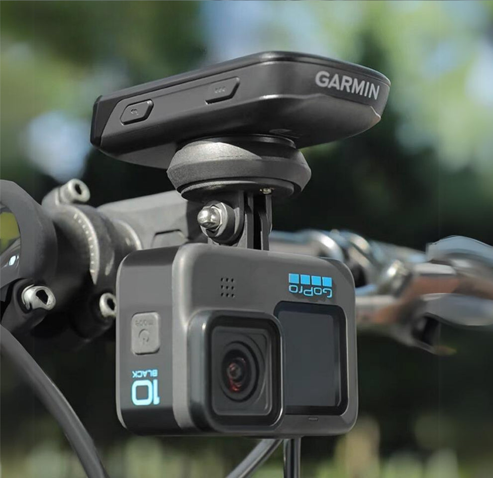 Out Front Mount Compatible with Garmin Bike GPS Computer - Light Holder Camera Bracket - Bicycle Combo Extended Mount Road MTB Accessories