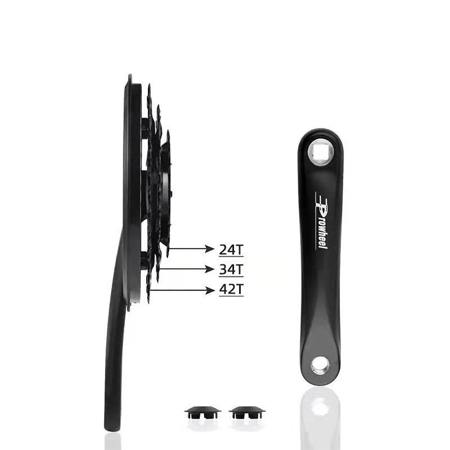 PROWHEEL 170mm Bicycle MTB Bike 24/34/42T Crankset Arm Sprocket Chainrings Chainset