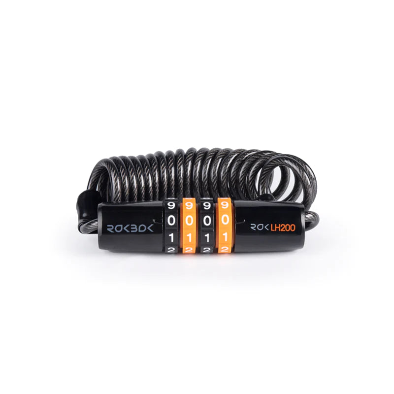 Bicycle Helmet Lock with Rubber Paint Finish Long Zinc Alloy - Black and Orange