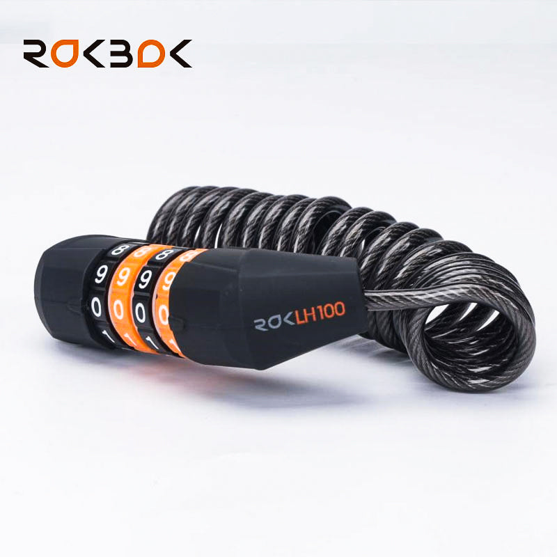 Bicycle Helmet Lock with Rubber Paint Finish Long Zinc Alloy - Black and Orange