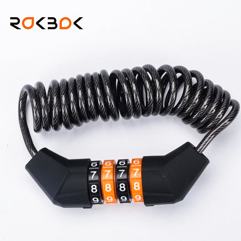 Bicycle Helmet Lock with Rubber Paint Finish Long Zinc Alloy - Black and Orange