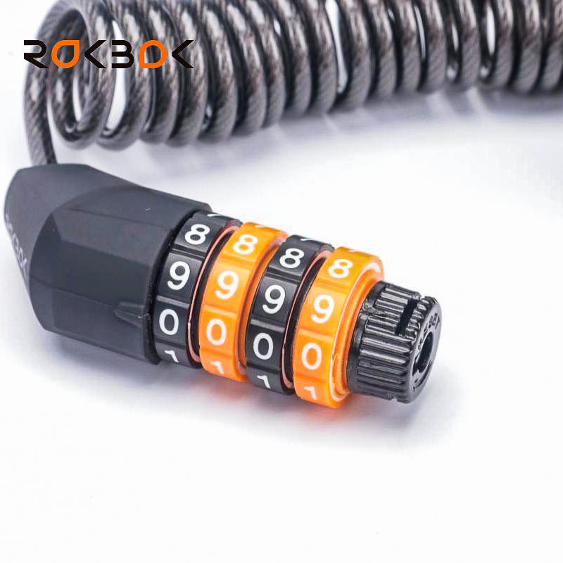 Bicycle Helmet Lock with Rubber Paint Finish Long Zinc Alloy - Black and Orange