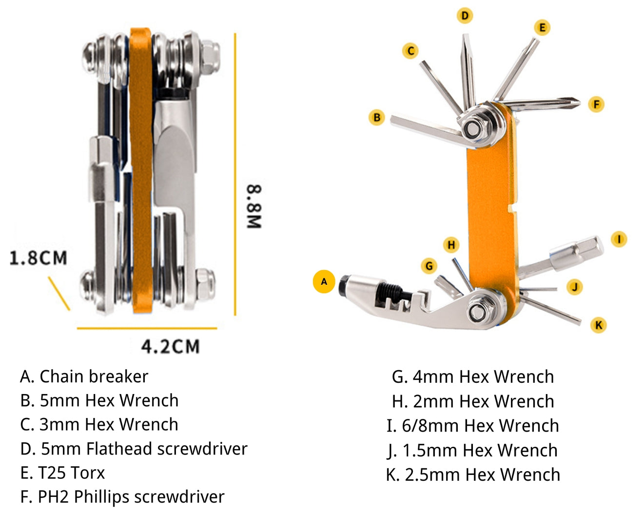 12 In 1 Bike Tool Set Bicycle Multi-tool Repair Kit