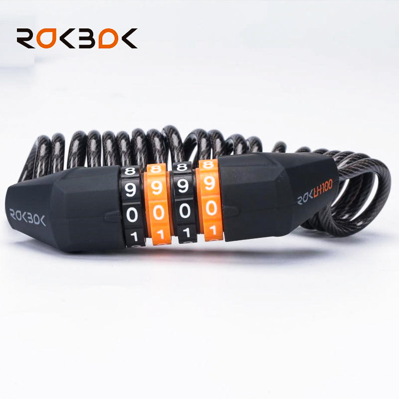 Bicycle Helmet Lock with Rubber Paint Finish Long Zinc Alloy - Black and Orange