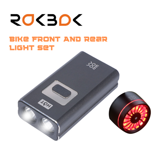 ROKBOK Bike front and rear light set -Ultra Bright USB Rechargeable Battery